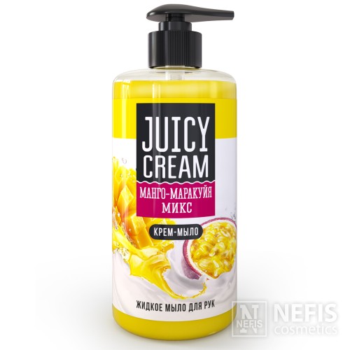Жидкое крем-мыло Juicy Cream Манго-Маракуйя микс с дозатором, 500 гр
